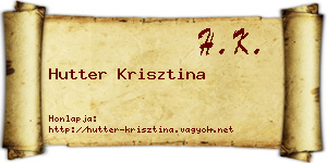 Hutter Krisztina névjegykártya